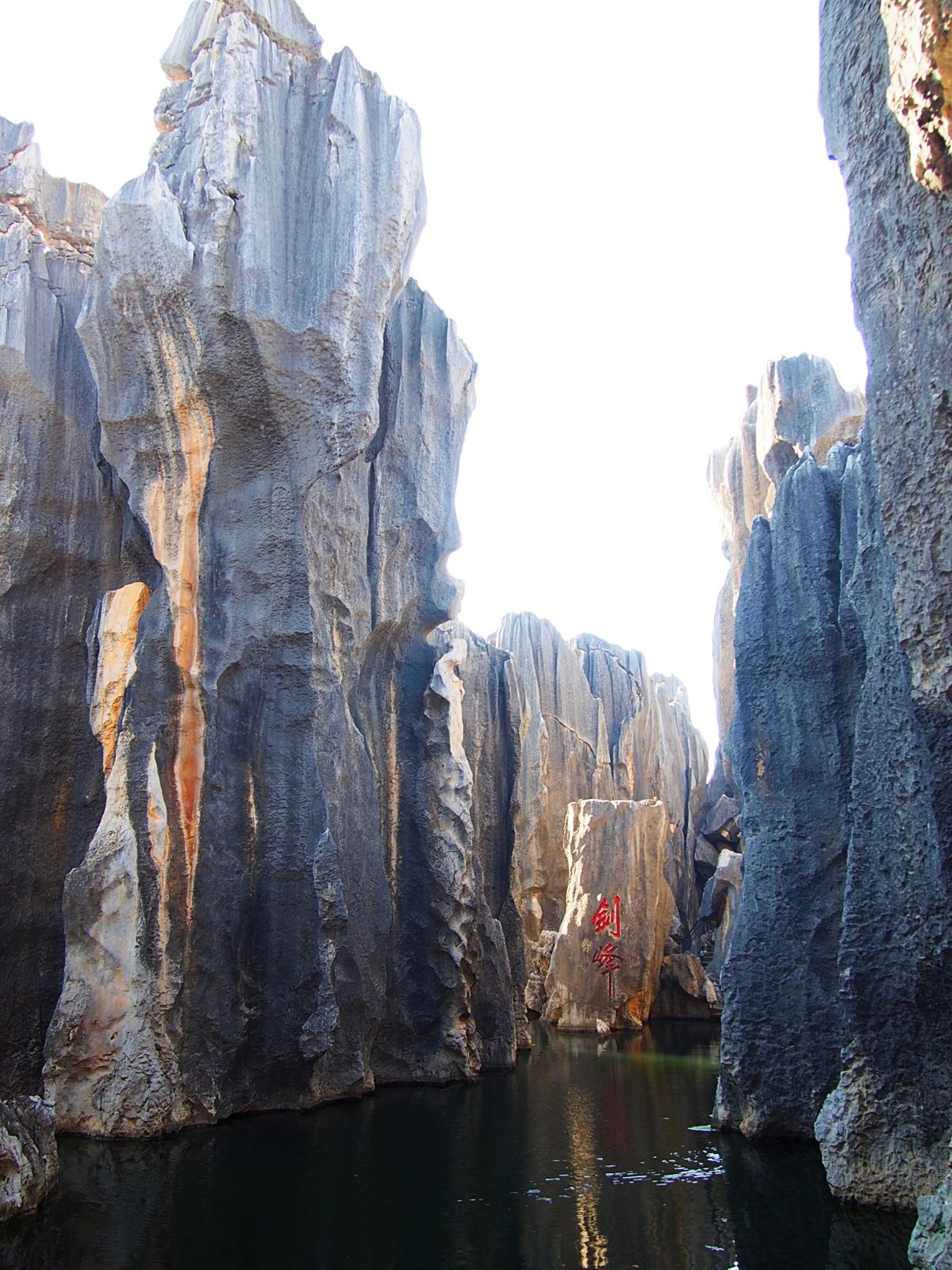 石林風景区
昆明からバスで石林へ
あたり一面に広がる石柱群の中に、遊歩道が...