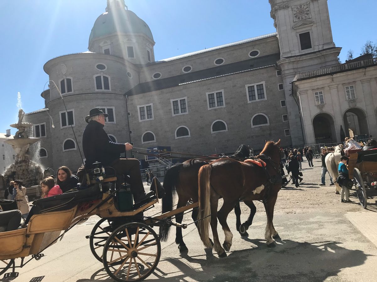 ザルツブルク
ザルツァッハ川からの街並み
春の陽射しで…より綺麗✨