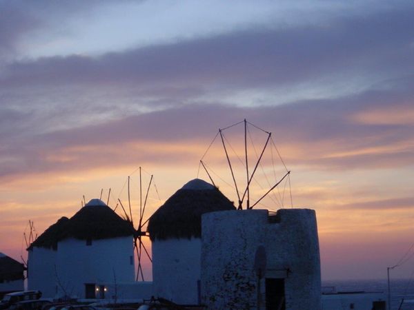 ギリシャ・アテネ「ギリシャ」の写真：ミコノス島の夕景