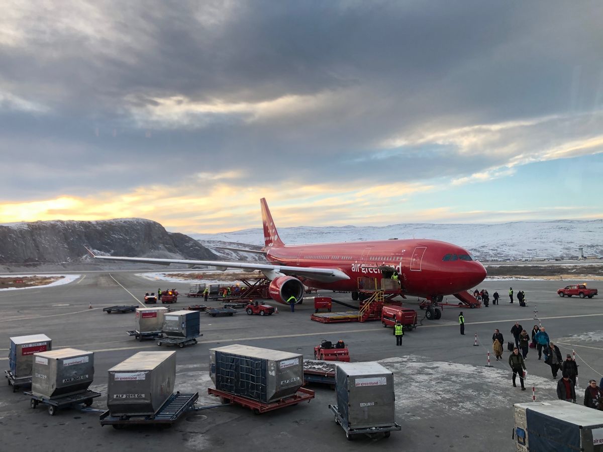 飛行機と景色