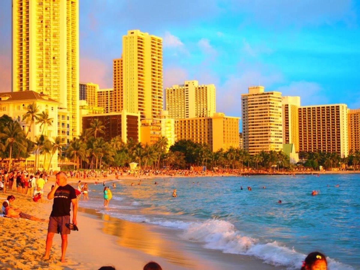 ワイキキの夕暮れ　夕日が一番すき