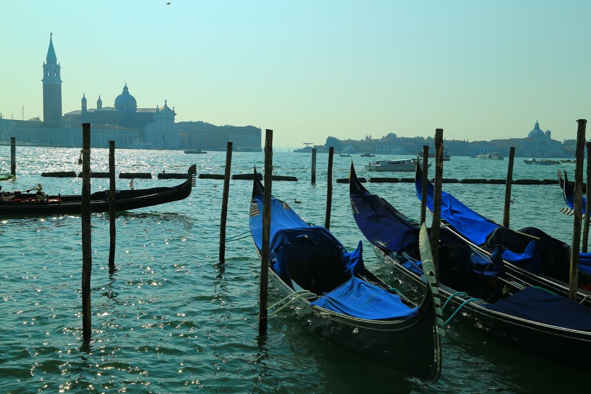 ベニスでは１枚目のアカデミア橋からの写真を撮りたくて頑張った！迷路みたいで...