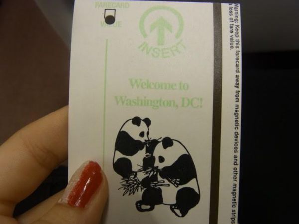 アメリカ(米国)・ニューヨーク「はじめてのアメリカ」の写真：1日目🇺🇸ワシントンD.C.
電車の切符...