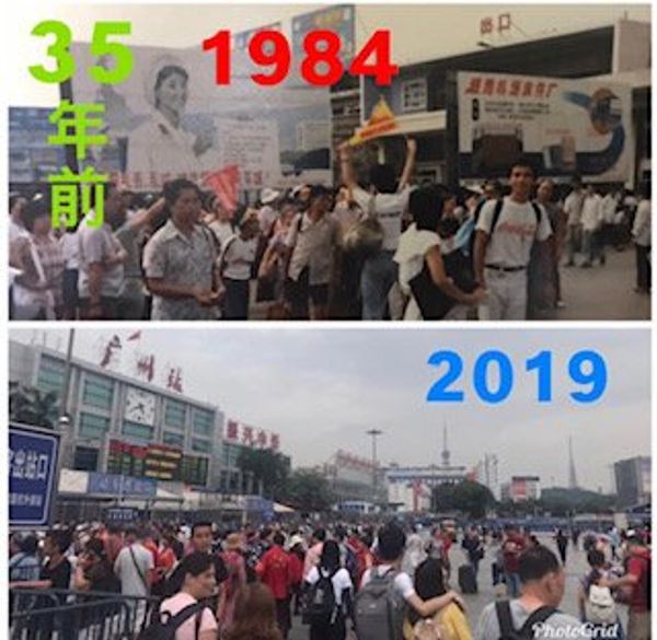 中国「6月：阳朔、興坪、電動バイクの旅：中国」の写真：2019.06.26ヤカンを持って乗車？広州駅から陽溯...