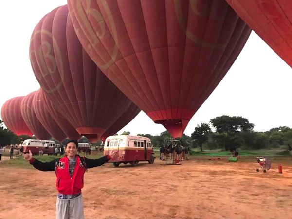 ミャンマー・ヤンゴン「11月ヤンゴン、バガン、ゴールデンロック:ミャンマー」の写真：2016.11.28
朝6時
気球　30...