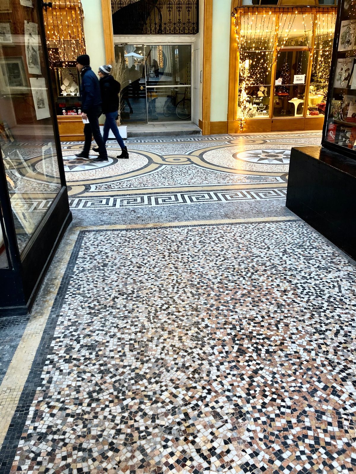 隠れた名所のパッサージュ、ギャラリーヴィヴィエンヌ。残念ながらお店がお休み...