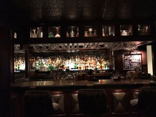 アメリカ(米国)「お洒落な老舗ホテルの個室バー」の写真：ホテルのラウンジのバーにはボーリングやダ...