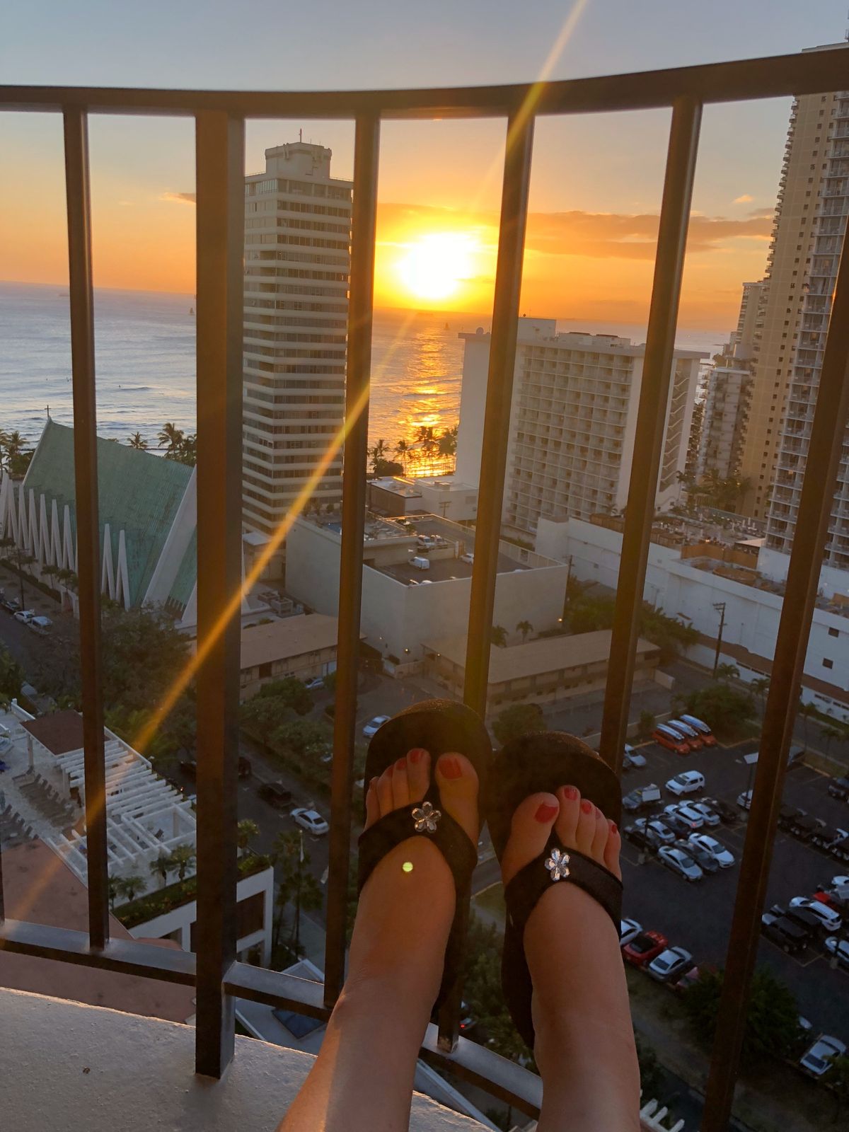 久々のワイキキ。マリオットホテルからの風景。