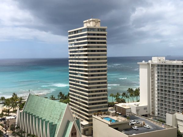 アメリカ(米国)・オアフ島「ハワイ　2019」の写真：久々のワイキキ。マリオットホテルからの風景。