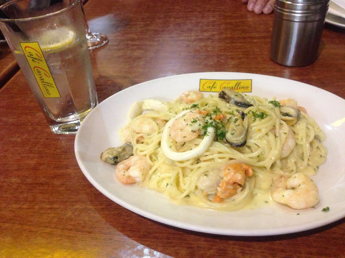 イタリアン街でのイタリアン料理