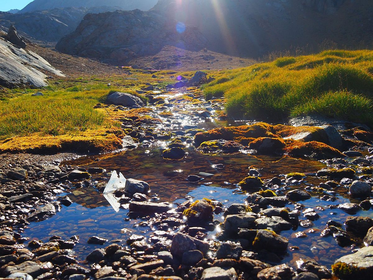 グリーンランドでのトレッキング
ホテルのオーナーおじさんに手書きで書いても...