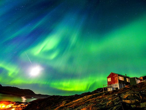 グリーンランド・グリーンランド「グリーンランド 流氷とオーロラの待つ圧巻の大自然へ」の写真:グリーンランドの空一面に広がる嘘みたいな...