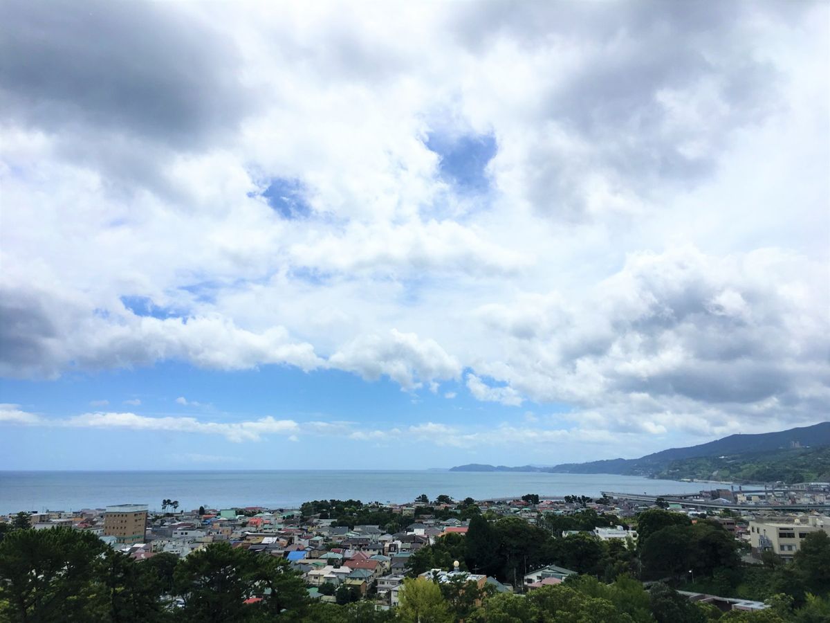 微妙なお天気の中、小田原に到着です！
、、、新幹線で。🚅🤜🤛
乗車時間15...