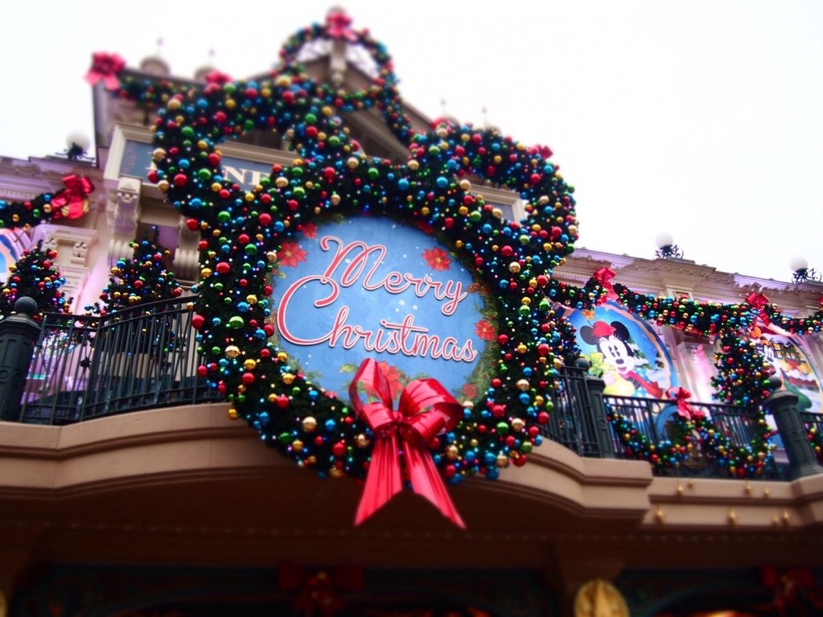 フランス編🇫🇷.
ディズニーランドリゾートパリ🏰
クリスマス仕様でピンクの...