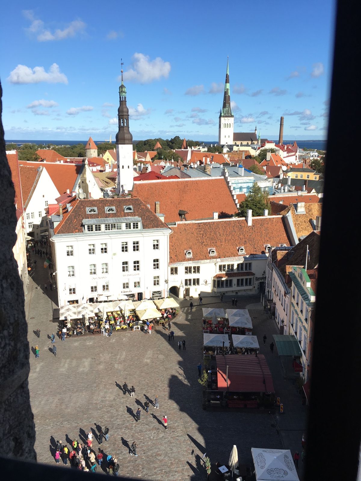 エストニアのタリンへ。
塔に昇りまくる！！
城壁歩く！
ふと見つけた教会に...