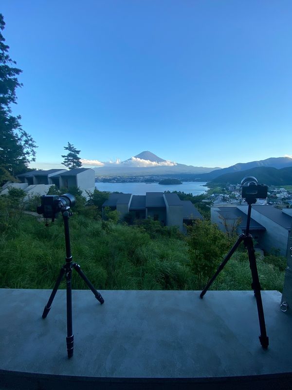 日本・星のや「星のや 富士」の写真：夕日のタイムラプス
昨日よりかなり天気が...