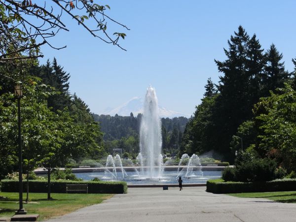 アメリカ(米国)・シアトル「シアトルミニミニ留学」の写真：大学内を散歩！

中央の入り口近くにある...