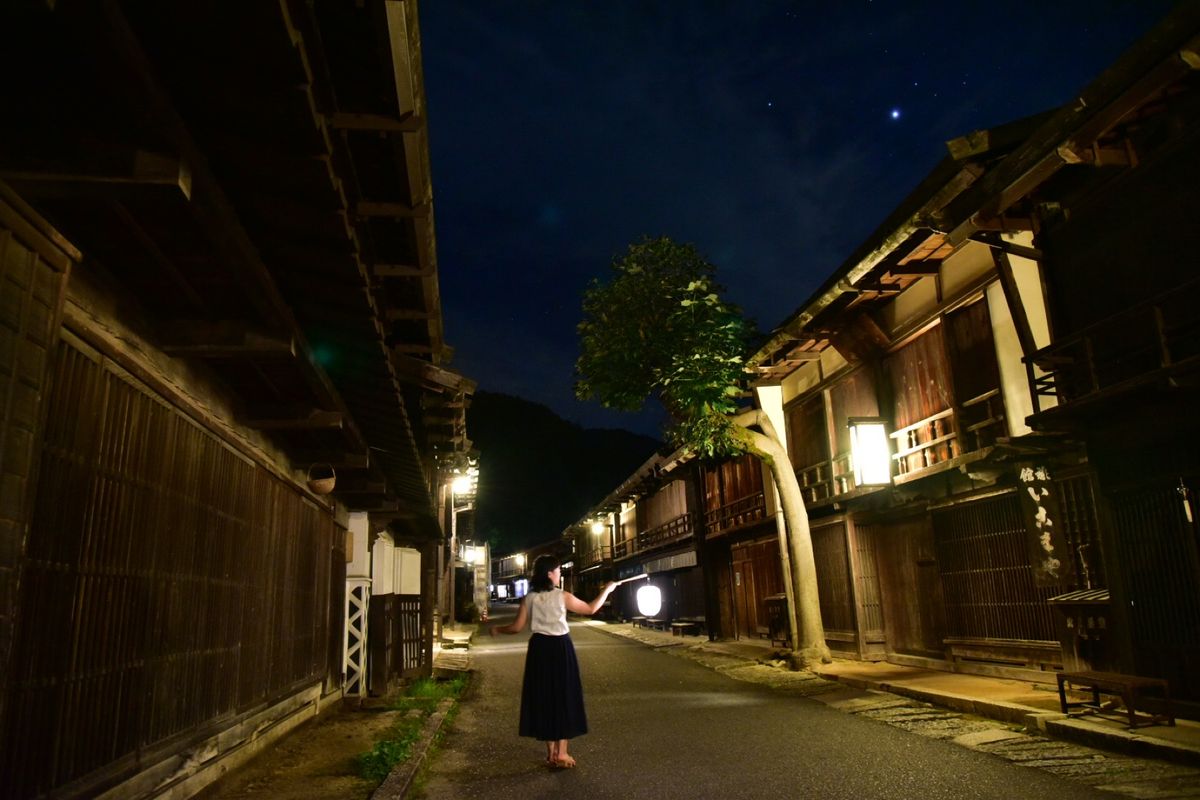 中山道にある妻籠宿にて
約200年前に創業した松代屋に一泊し、昔ながらのお...