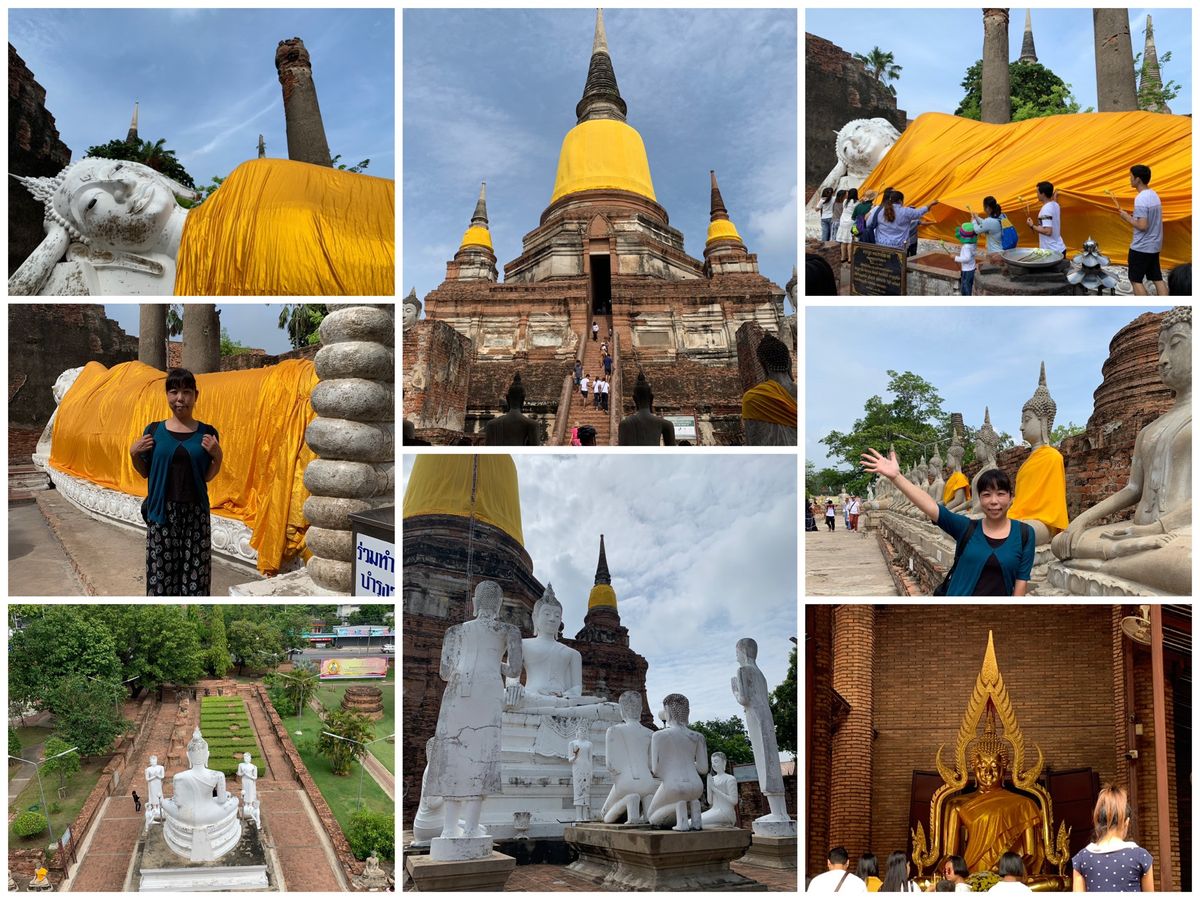 アユタヤとラチャダー鉄道市場とワットパクナム