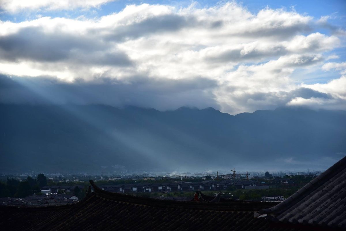 雲南省の麗江古城にて
