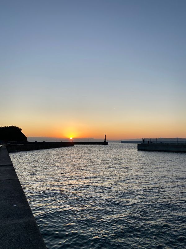 日本・愛媛県「淡路島　沼島とお魚の旅」の写真：沼島の夕日、、