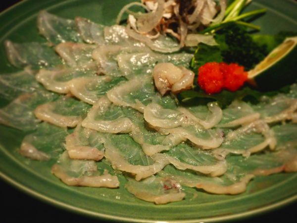 日本「山口、島根旅」の写真：ふぐさし、ふぐなべ、しらこ、瓦そば