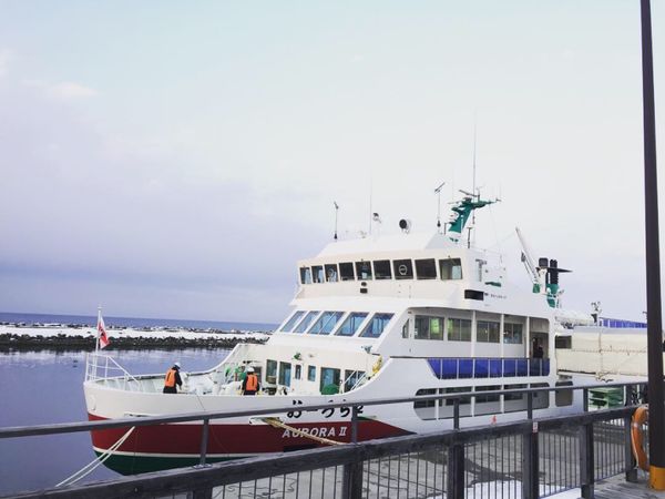 日本・阿寒湖「東北海道3泊4日」の写真：流氷がない、港の氷しかない