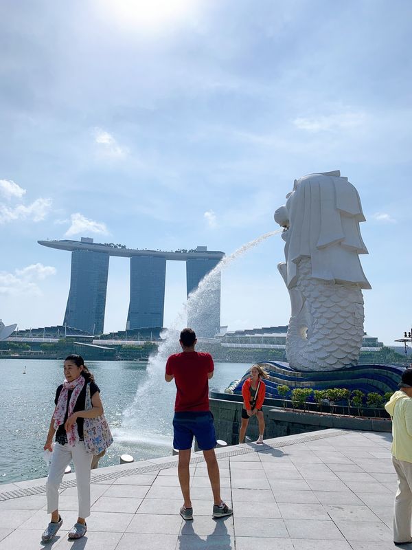シンガポール・シンガポール「初海外！シンガポール旅行🇸🇬」の写真：念願のマーライオン！
道中の駅内のエスカ...