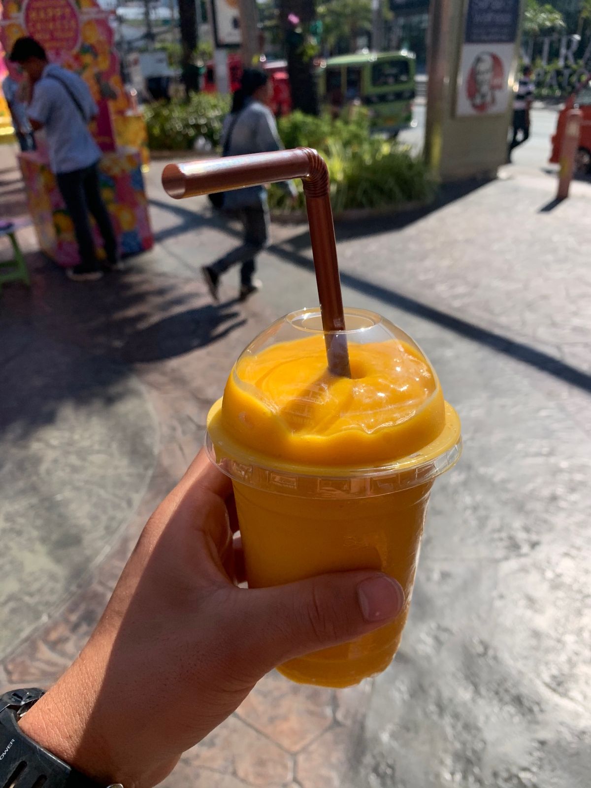 市場のワニ、屋台のマンゴーシェイク
味はふつー笑記念には最高

夜のプーケ...