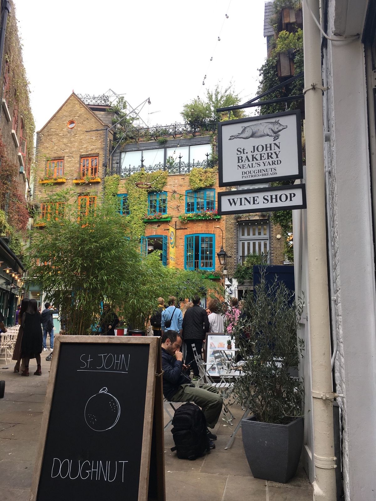 Neal’s yard and a doughnut from St Jo...