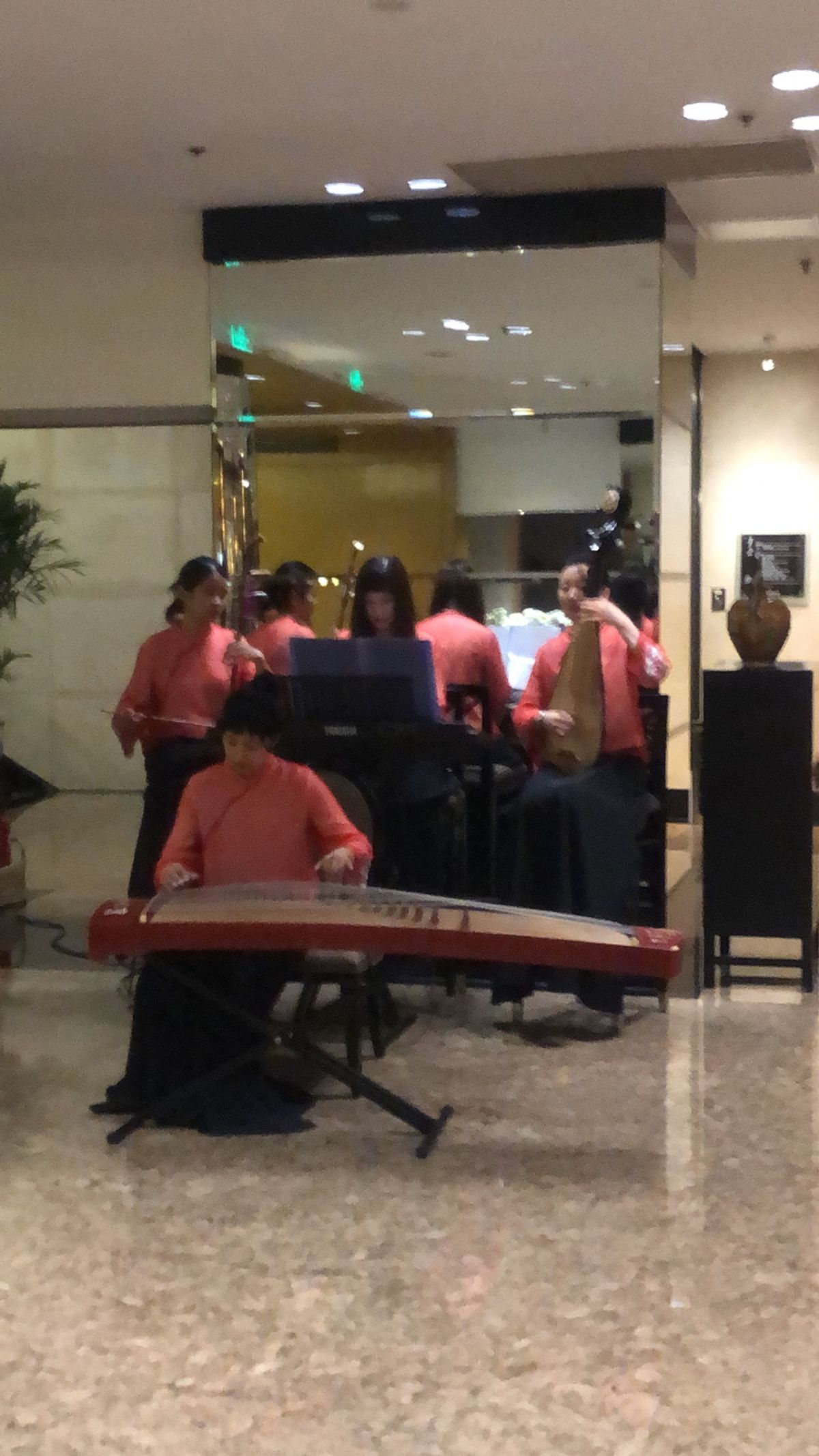 街をぶらぶら

ホテルでは弦楽の演奏✨

オークラなので日系企業のビルにあ...