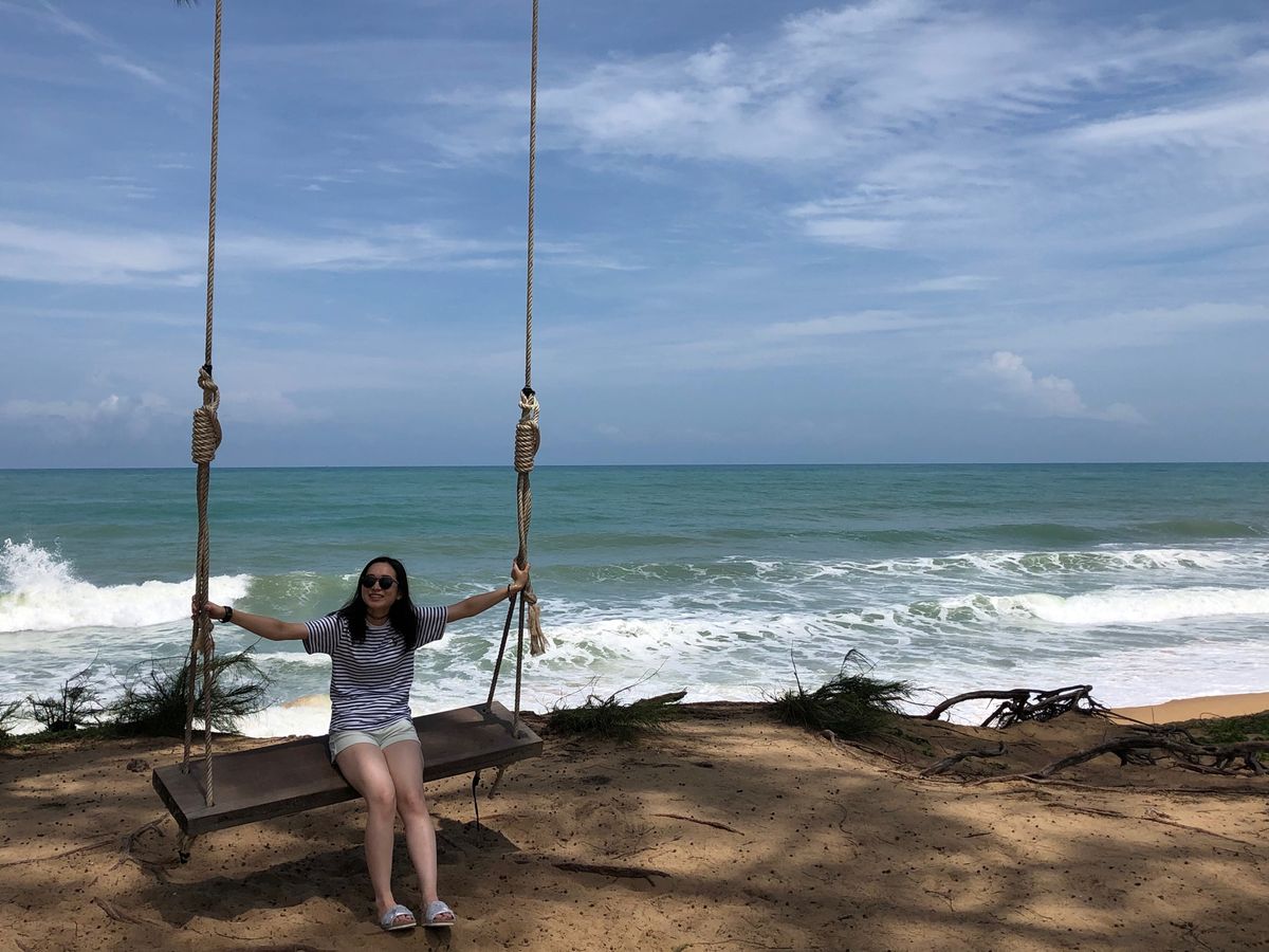 ホテルのプライベートビーチ🏖