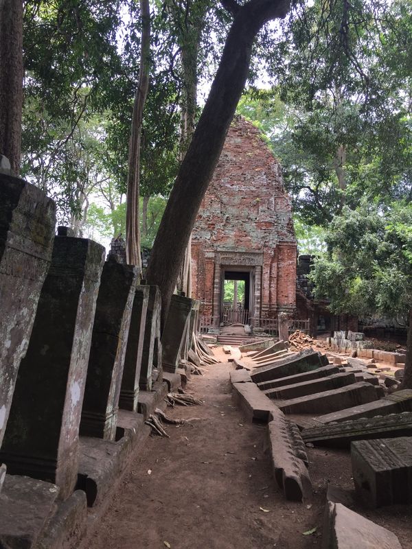 カンボジア・アンコールワット「カンボジア〜アンコールワット〜」の写真：コーケー遺跡。ここに登ってからのビールは...