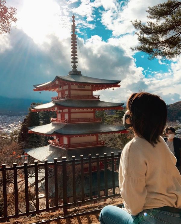日本「山梨」の写真：新倉山浅間神社から富士山見えたら最高だったな〜