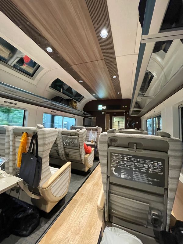 日本・静岡県「南伊豆　下田」の写真：サフィール踊り子号にのる

グリーン車が...