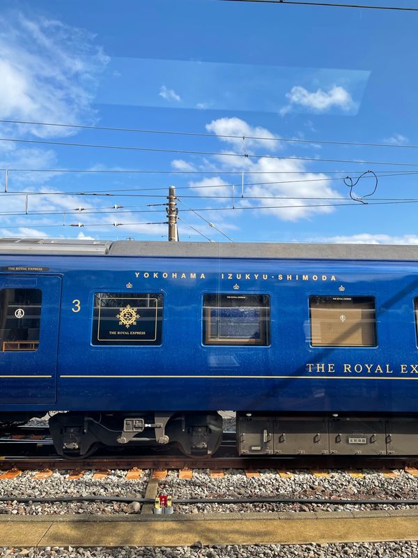 日本・静岡県「南伊豆　下田」の写真：かっこいい電車が止まっていた

The ...