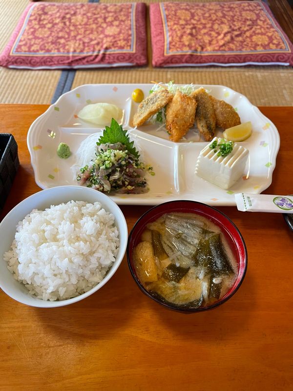 日本・静岡県「南伊豆　下田」の写真：お昼は食事処『斉』

おすすめの鯵のたた...