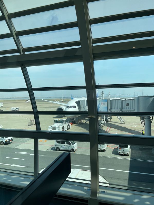 日本・沖縄「満月の宮古島」の写真：羽田空港
事故でめっちゃ混んでた
空港も...