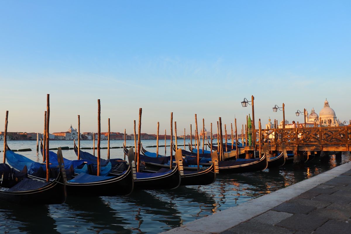 
朝方のサン・マルコ広場
ドゥカーレ宮殿方向の景色

朝6時くらいだと人が...