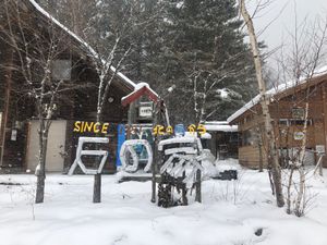 五郎さんの家は冬季閉鎖中でした、、