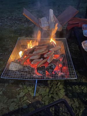 BBQ開始！寒くなってきた。