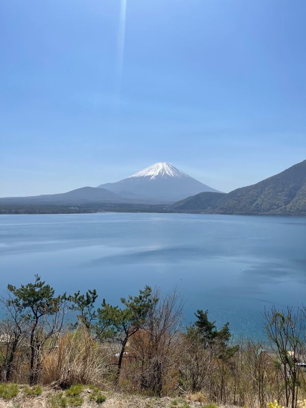 日本・静岡県「ふもとっぱらキャンプ」の写真：本栖湖
めっちゃ富士山綺麗。。