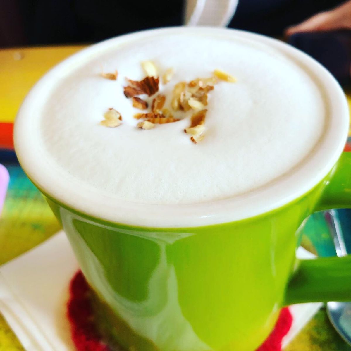 オススメのカフェに連れて行ってもらい、ティータイム🫖고구마라떼(さつまいも...