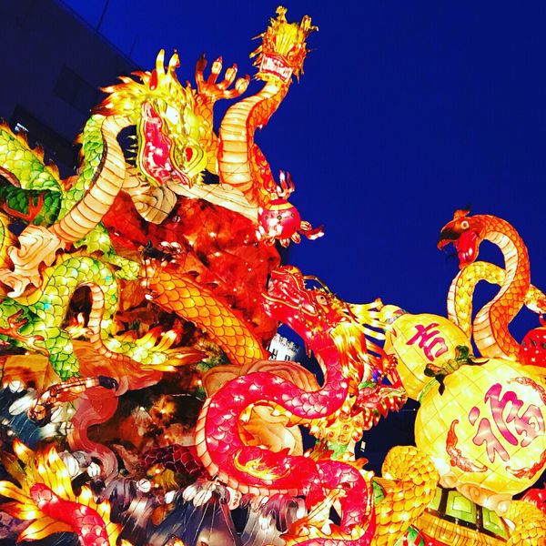 日本・長崎「日本・長崎ランタンフェスティバル」の写真：ランタンが綺麗でした。そして念願のツル茶...