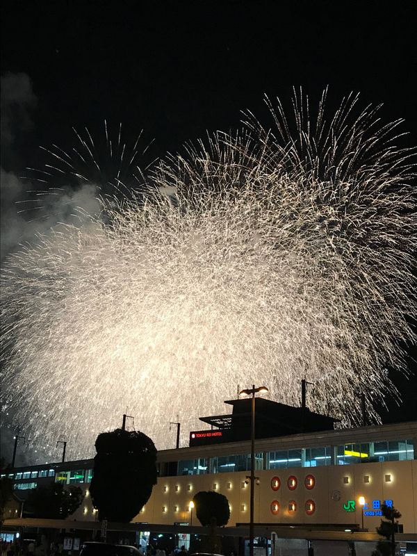 日本・長野県「千曲川の花火」の写真