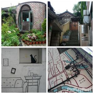 ★2日目

《三清洞》へ。

まずは路地裏の壁画散策。　
無事たどり着ける...