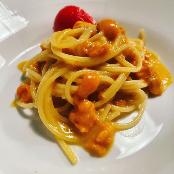 日本・愛媛県「Mar. 2021 愛媛県　松山の旅」の写真：名前のないイタリア料理店2
ウニとトマト...