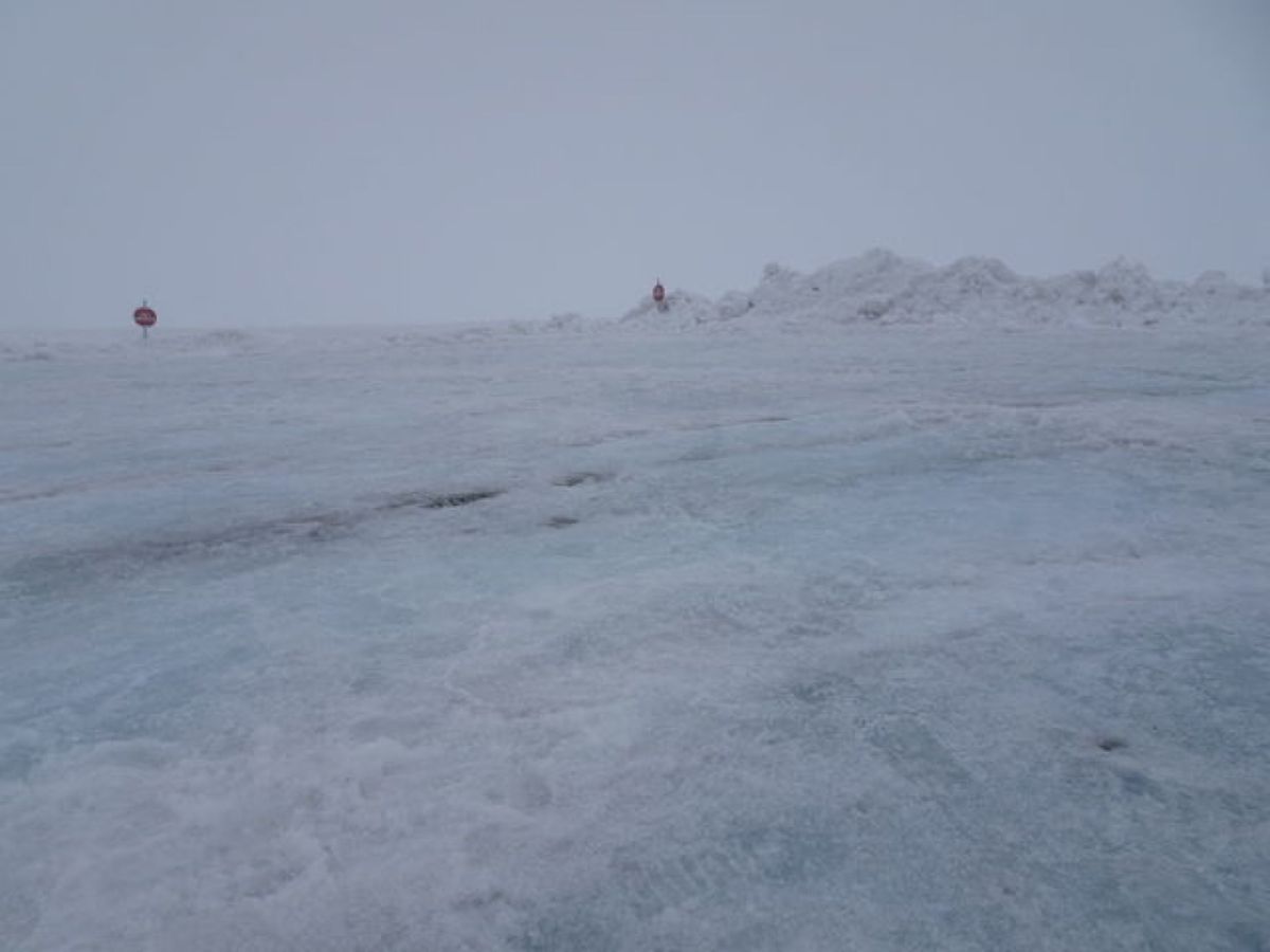 1枚目はアサバスカ氷河に向かう雪上車、2枚目から4枚目はコロンビア大氷原の...