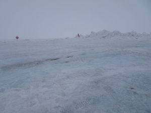 1枚目はアサバスカ氷河に向かう雪上車、2枚目から4枚目はコロンビア大氷原の...