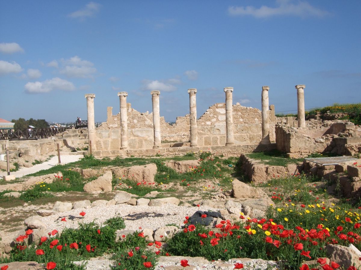 パフォス　考古学遺跡公園　古代のモザイク芸術がいくつも残っている